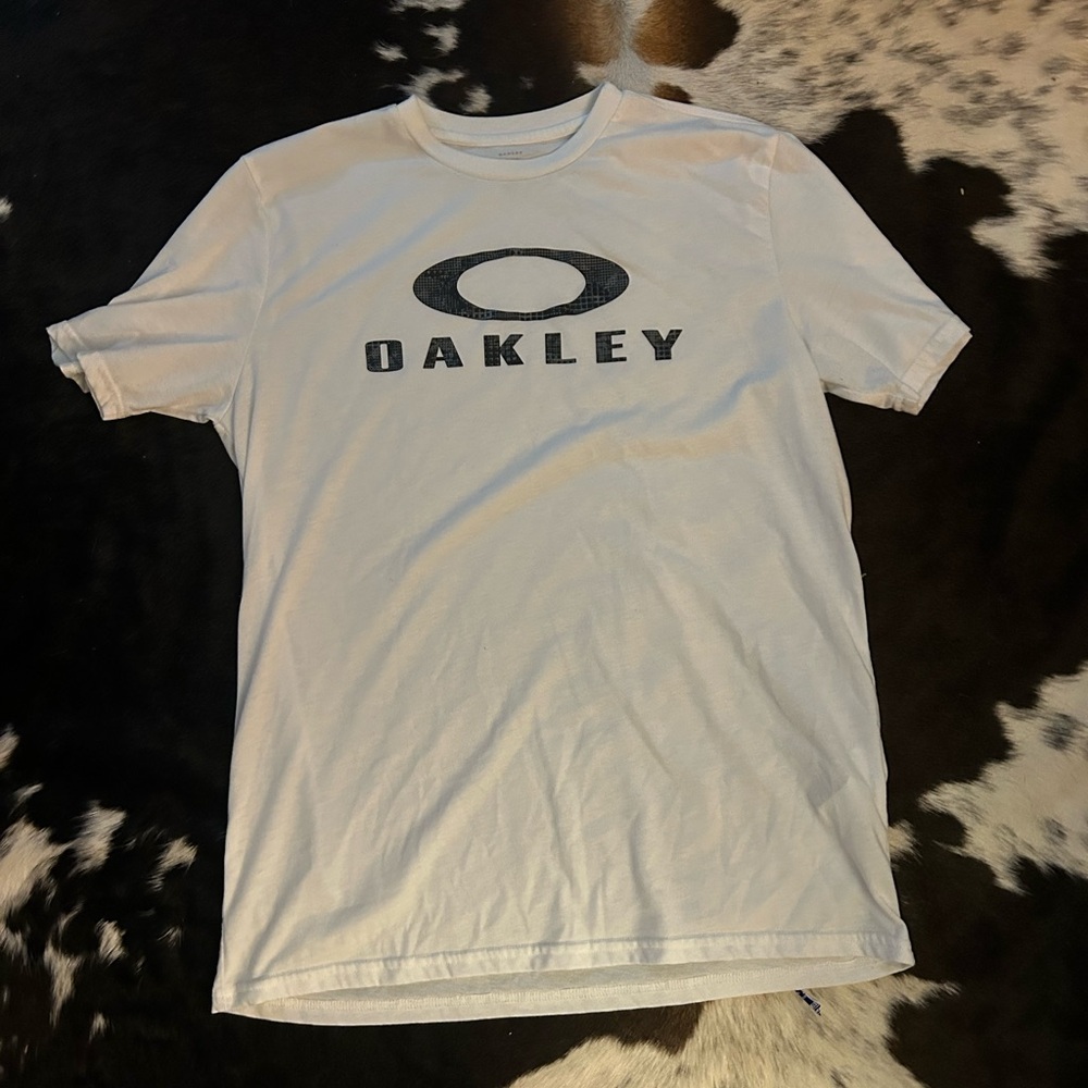 Oakley White Short Sleeve Tee with Iconic Logo
